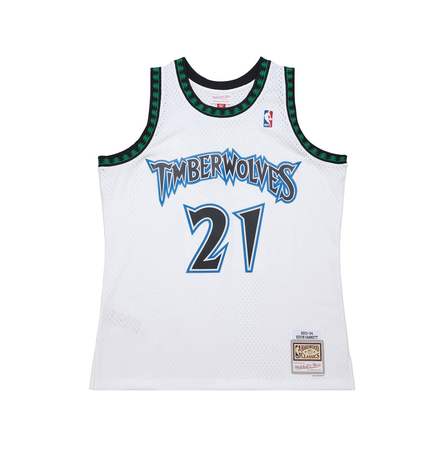 Мужской топ Mitchell & Ness Kevin Garnett White Minnesota Timberwolves 2003-04 Swingman Jersey — фото 2