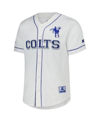 Men's White Indianapolis Colts Relay Vintage Full-Button Baseball Jersey