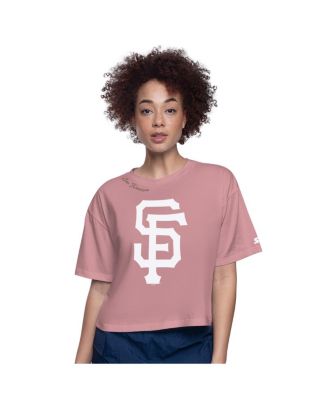 Starter - Women's Pink San Francisco Giants Play the Ball Boxy Cropped T-Shirt