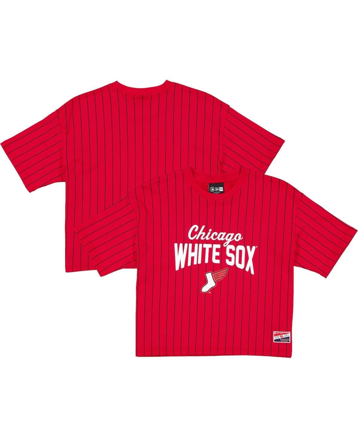 Women's Red/Black Chicago White Sox 2025 City Connect Pinstripe T-Shirt - Red, Black