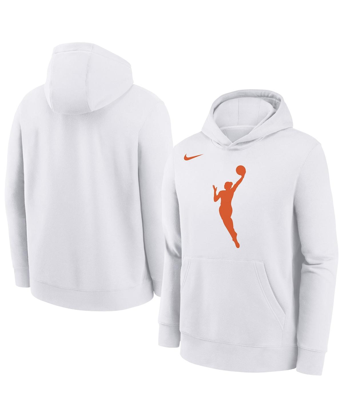 Nike Big Boys And Girls White Wnba Logo Essential Team Pullover Hoodie
