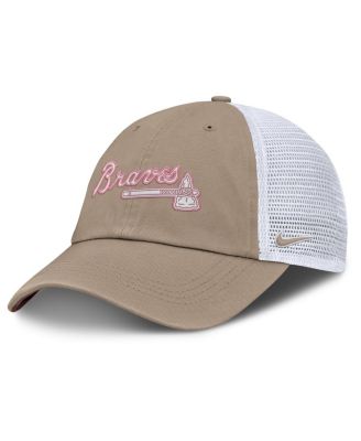 Nike - Men's and Women's Khaki/White Atlanta Braves Club Trucker Adjustable Hat