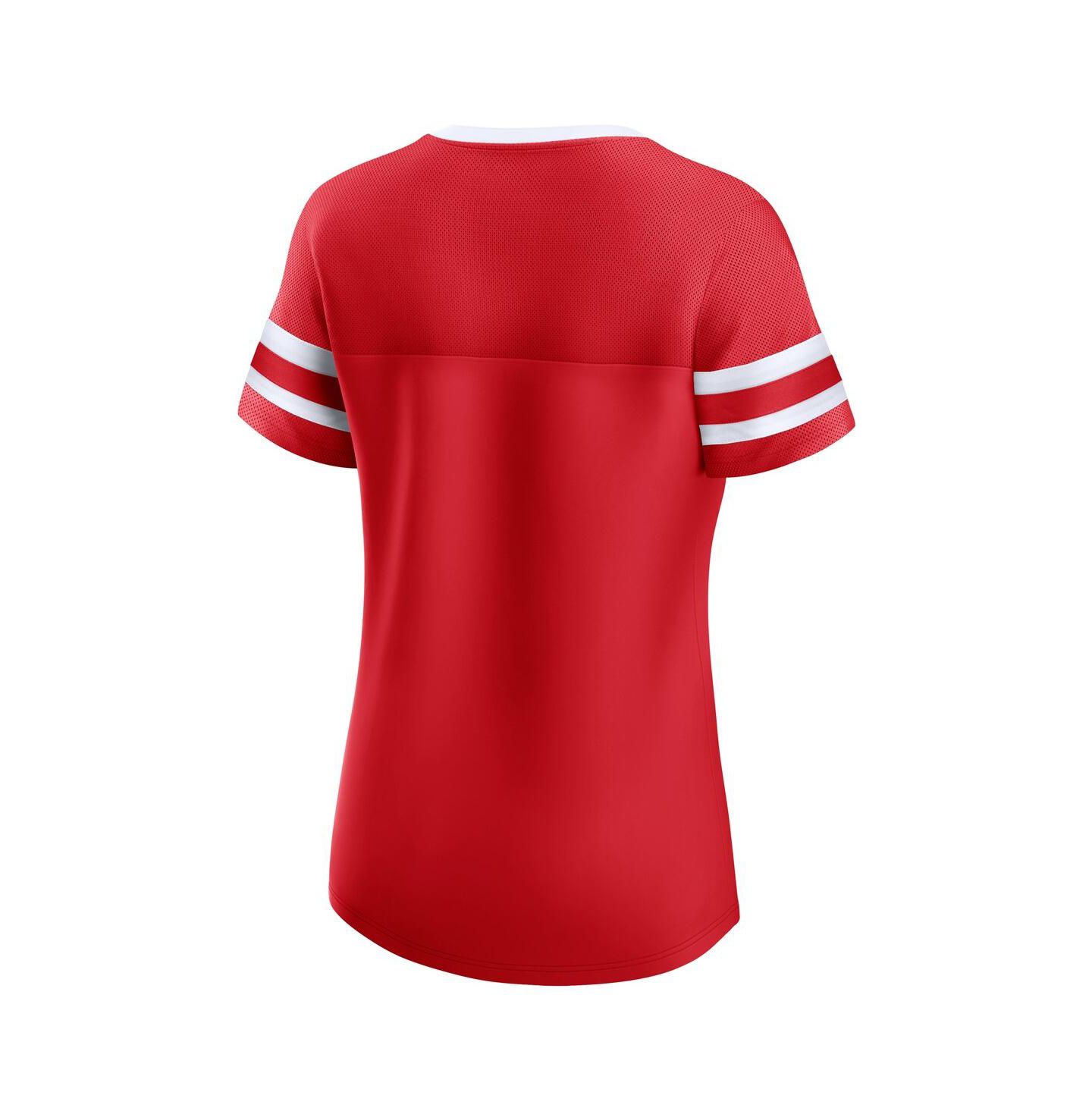Женская футболка Fanatics Red Wisconsin Badgers Iconic Athena Lace-Up — фото 3