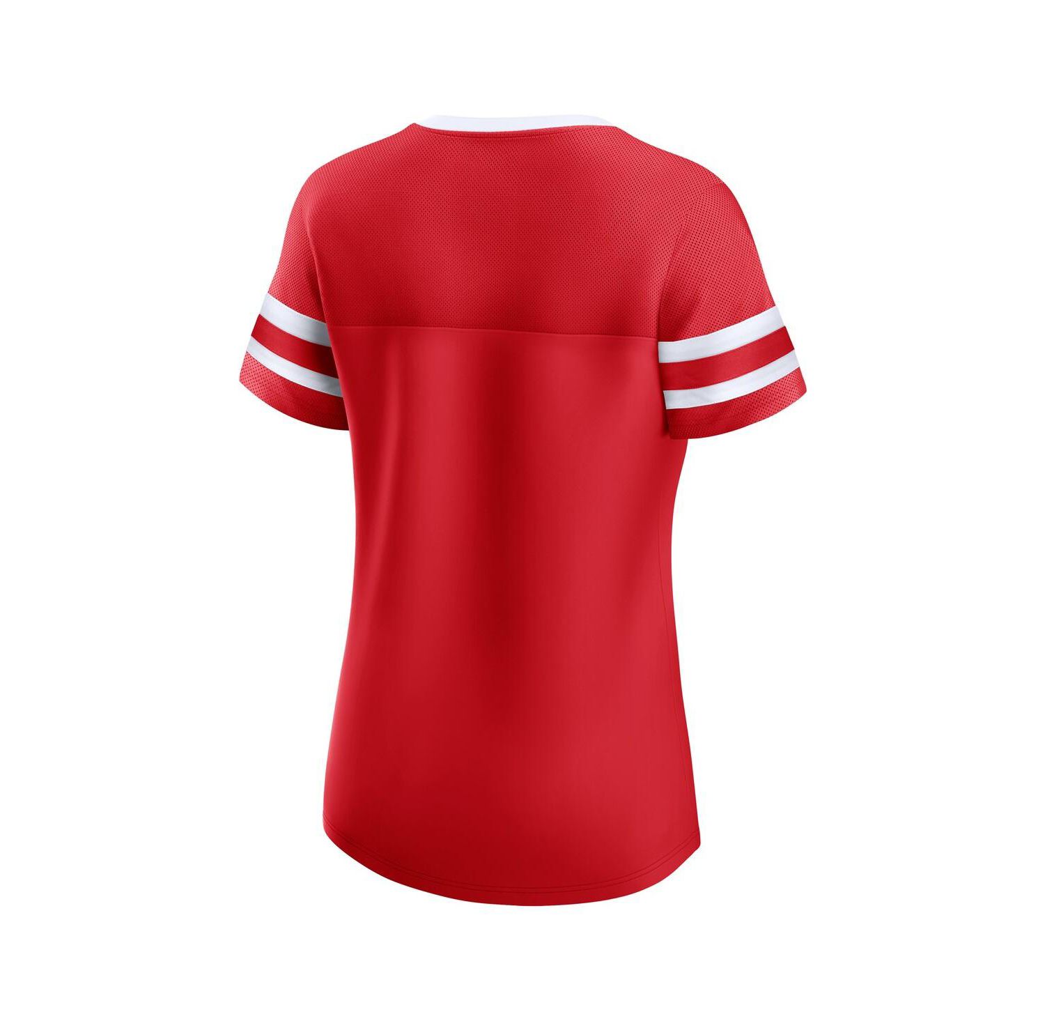 Women's Red Wisconsin Badgers Iconic Athena Lace-Up T-Shirt