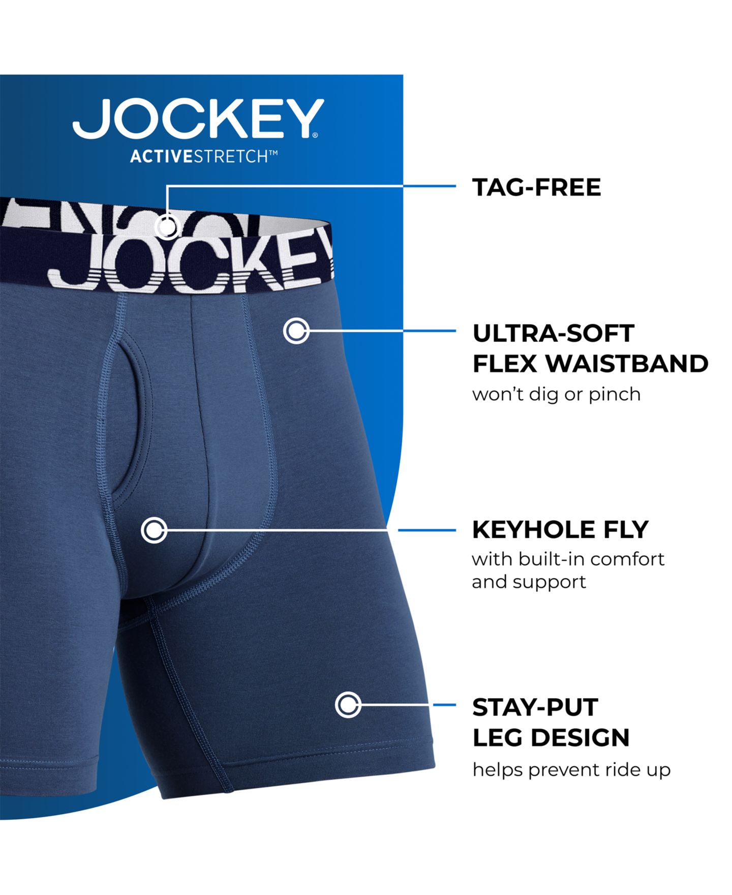 Трусы-брифы ActiveStretch™ для мужчин, 4 шт. — Jockey, цвет: Чёрный — фото 5