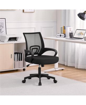 Height Adjustable Mesh Office Chair with Mid-Back, Purple