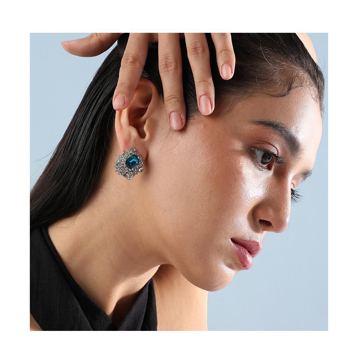 Sohi Emerald Mystic Mirage Stud Earrings