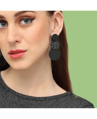 Circular-Dent Drop Earrings