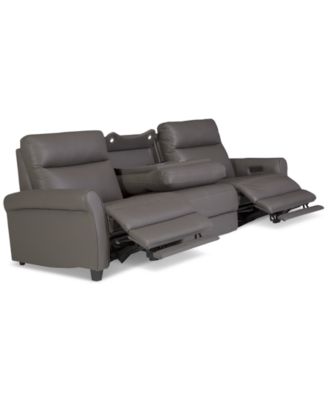 Thandler 3-Pc. Leather Sofa with 2 Power Recliners and 1 Drop Down Table, Exclusively at Macy's