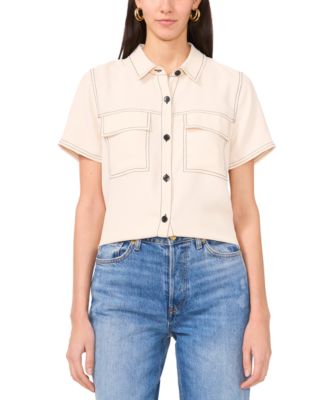 Women's Flap-Pocket Short-Sleeve Top