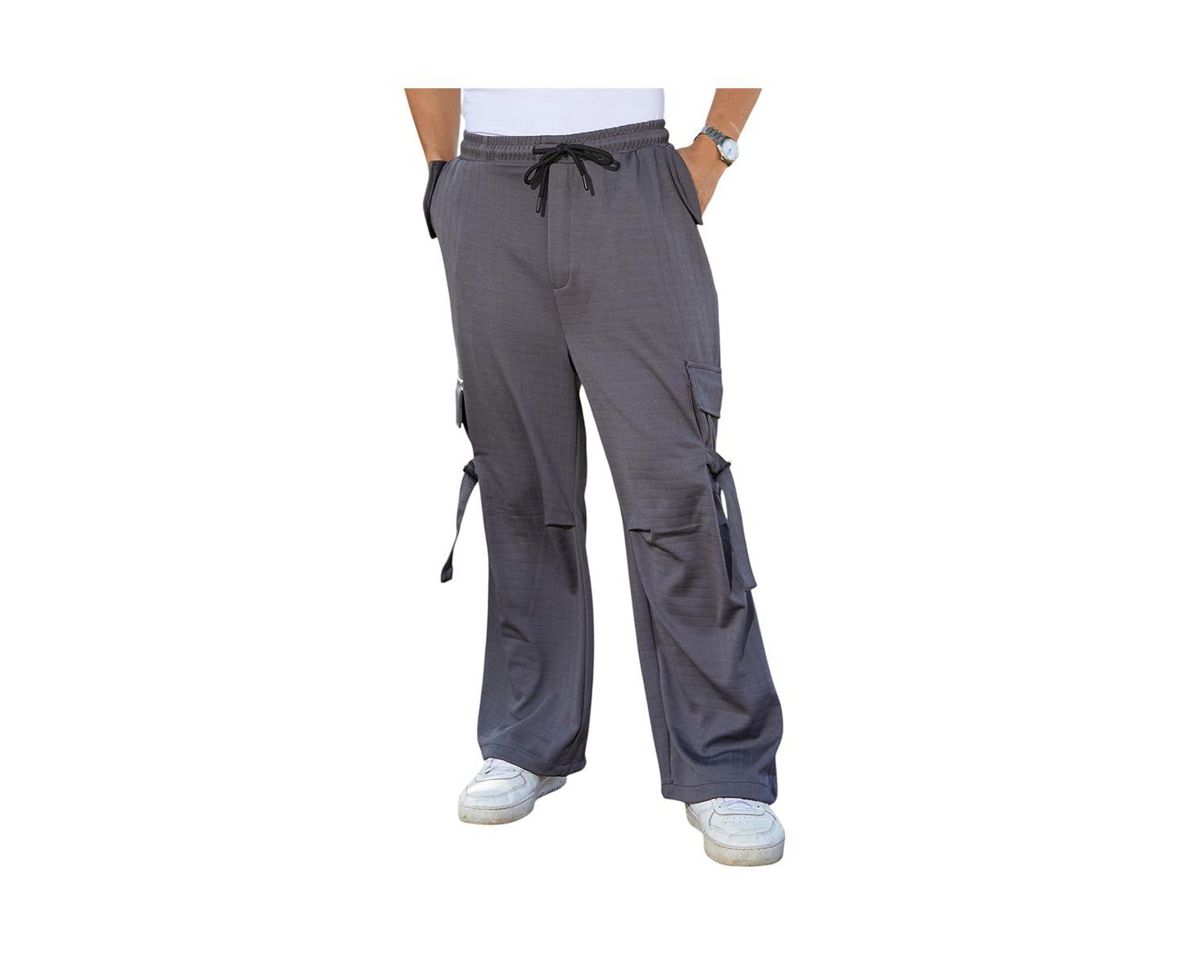 Men's Moon Grey Checkered Baggy Cargo Pants