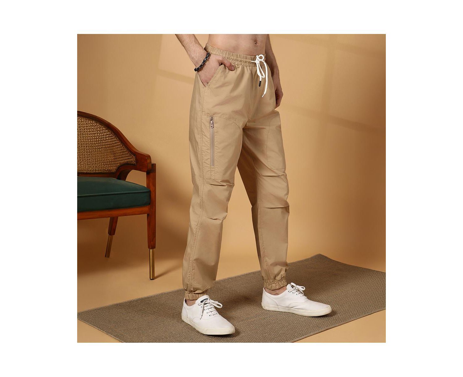 Men's Khaki Brown Parachute Utility Trousers