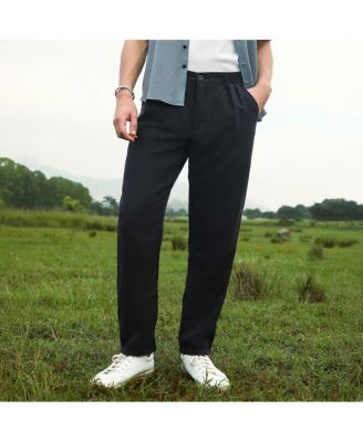 Men's Onyx Black Velvique Tailored Trousers
