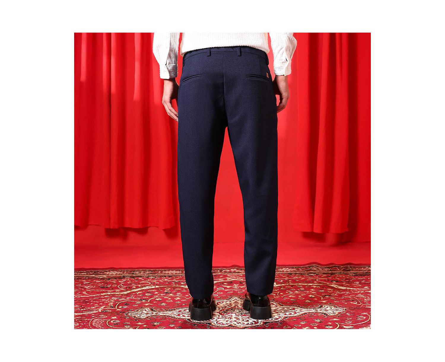 Men's Prussian Blue Tailored Trousers