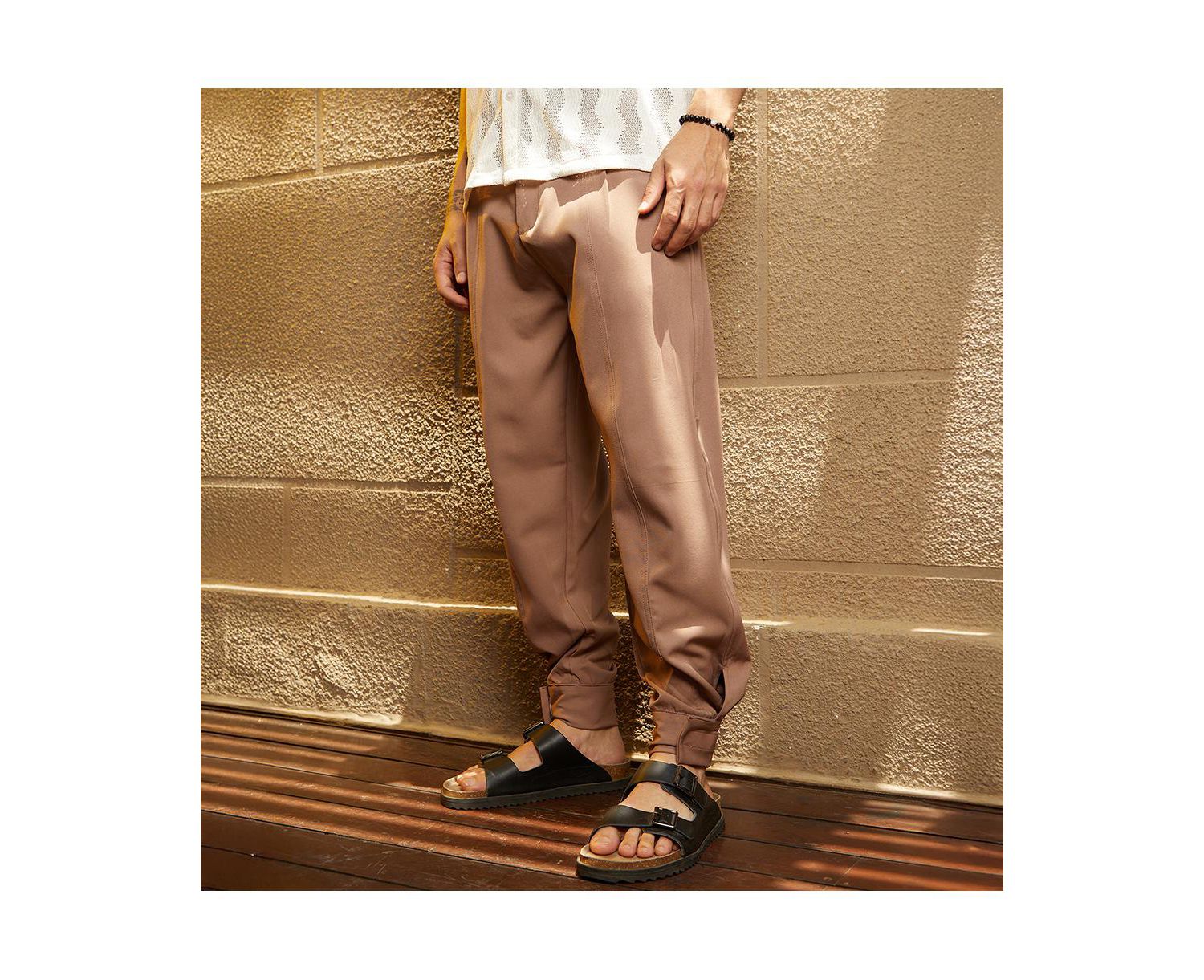 Men's Tan Brown Panelled Gurkha Trousers