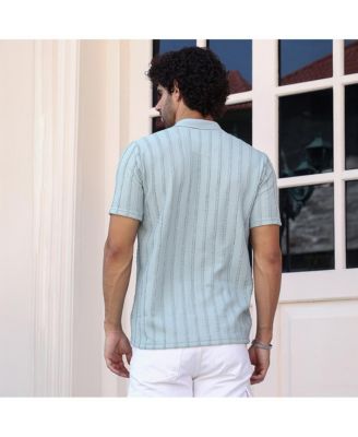 Men's Mint Green Wicker-Tactile Polo T-Shirt