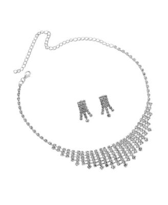 Silver-Plated Stone Jewellery Set