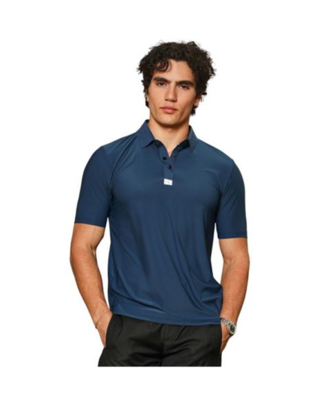 Мужская футболка Cahoot Campus Sutra Navy Blue Seamless Solid Polo, цвет: Синий