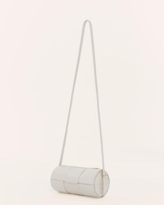 Women's Woven Leather Barrel Bag, Created for Macy's