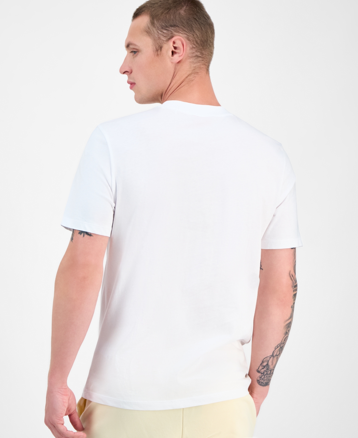 Hugo Boss Men's Deterni Short Sleeve Crewneck Lips Graphic T-shirt In White