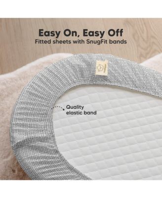 Bassinet Sheet for Baby Girls, Boys, 2-Pack Soothe Bassinet Fitted Sheets, Bedside Bassinet Mattress Sheet