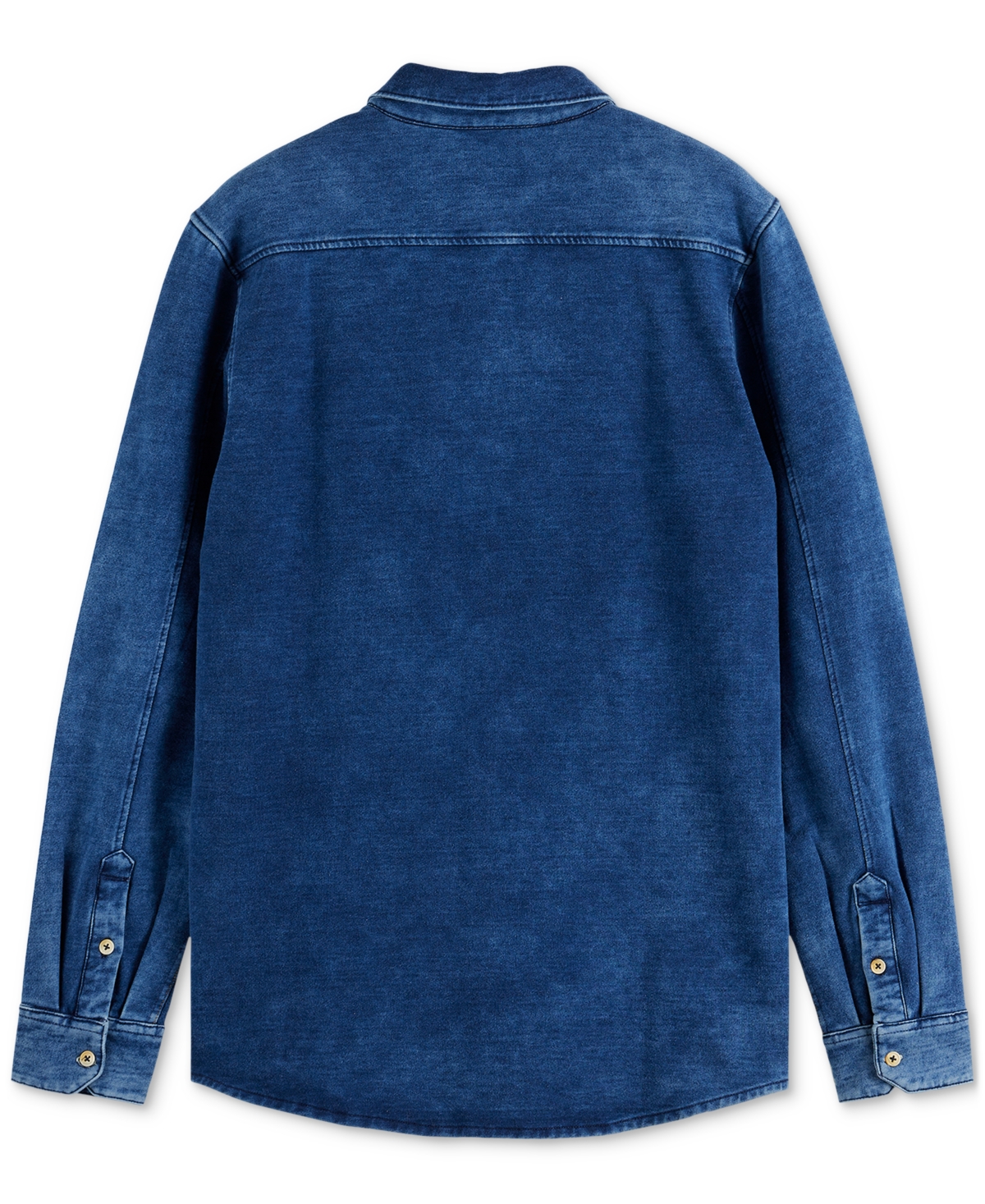 Scotch & Soda Indigo Jersey Knit Button-up Shirt In Blue