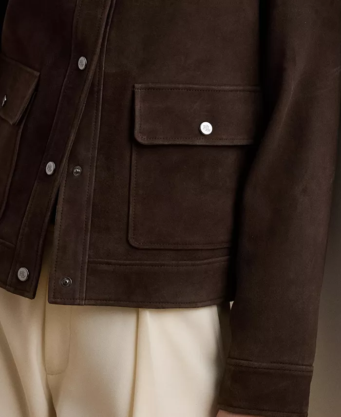 Women's Buttoned Suede Jacket - thumbnail 4