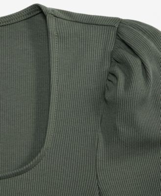 Women's Square-Neck Puff-Sleeve Top, Exclusively at Macy's