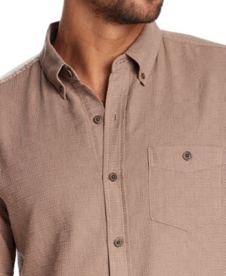 Men's Short Sleeve Textured Dobby Button-Down Shirt
