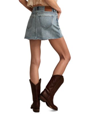 Women's Crossover Cutoff Denim Mini Skirt