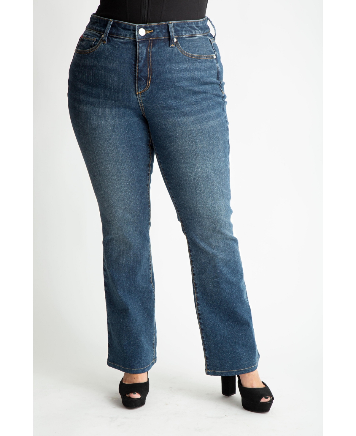 Plus Size Denim high rise bootcut in 32&#x22; inseam - Luna