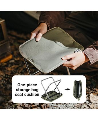 Folding Camping Stool , Portable Mini Camping Chair, Lightweight Aluminium Alloy Chair, Small Backpacking Stool with Thickened Seat Cushion