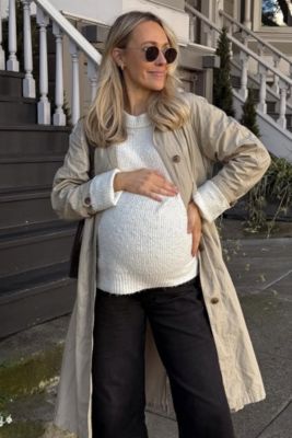 Maternity Black Wide Leg Raw Hem Jeans