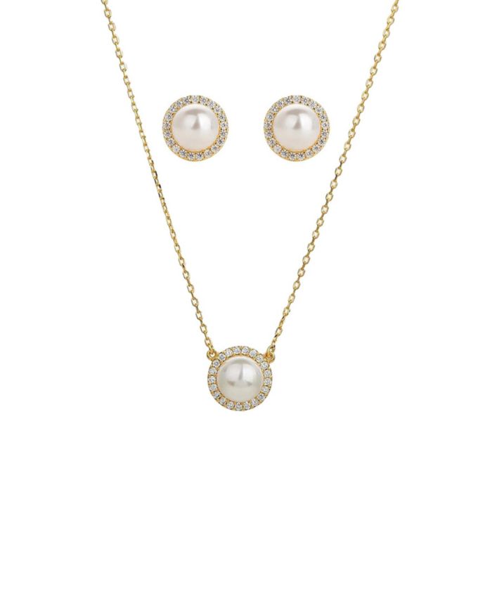 Bearfruit Jewelry Sterling Plated Eleanor Single Cultured Pearl Necklace