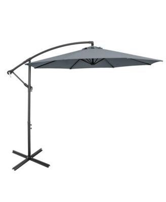 10 Feet Offset Umbrella with 8 Ribs Cantilever and Cross Base