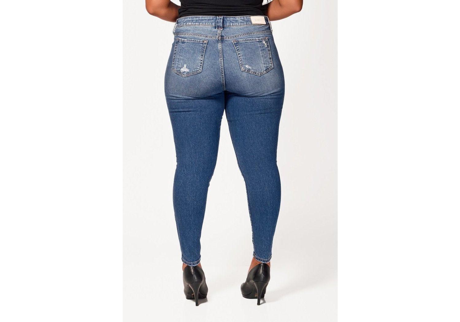 Plus Size Denim mid rise ankle skinny in 29" inseam - Jayla