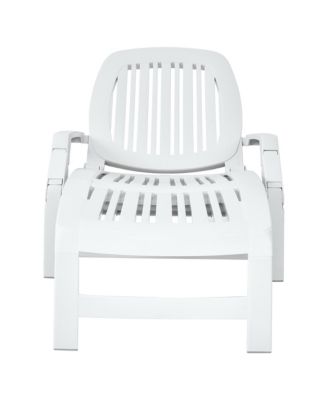 Patio Adjustable Chaise Lounge Chair Folding Sun Lounger Recliner w/ Wheels