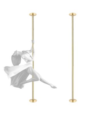 12 FT Spinning Static Dancing Pole Kit w/ Extensions Fitness Dance Exercise Gold