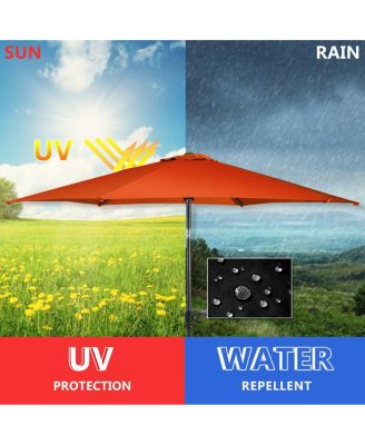 9 FT Outdoor Market Patio Table Umbrella Push Button Tilt Crank Lift