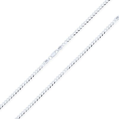 Solid 4MM Sterling Silver Miami Cuban Curb Chain Necklace