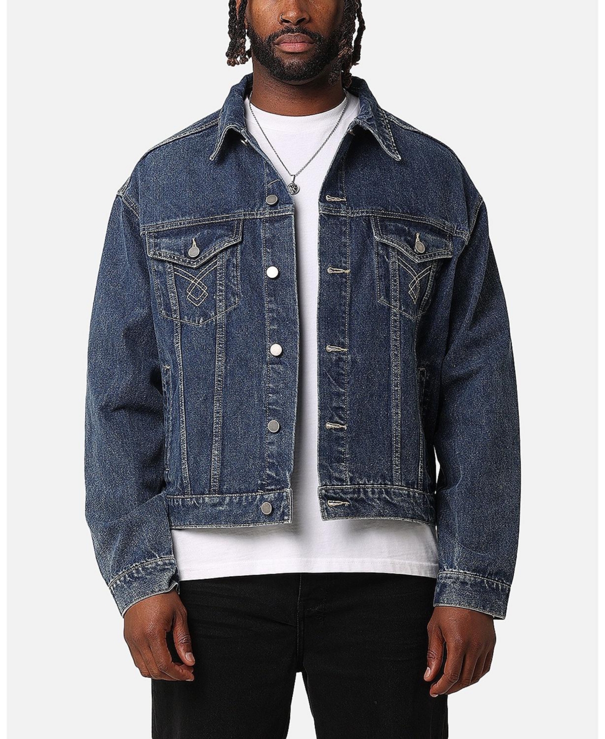 Men's Classic Trucker Denim Jacket - Mid blue