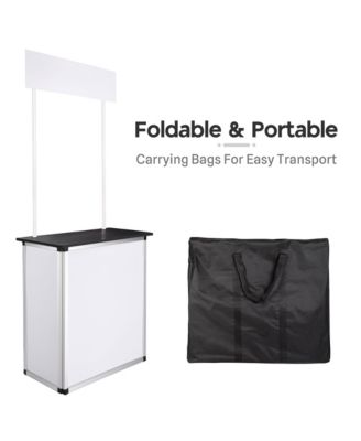 Popup Promotional Counter Table Booth Portable Demo Display Banner Stand 2 Pack