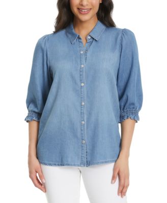 Gloria Vanderbilt - Women's Garner Puff-Sleeve Shirt