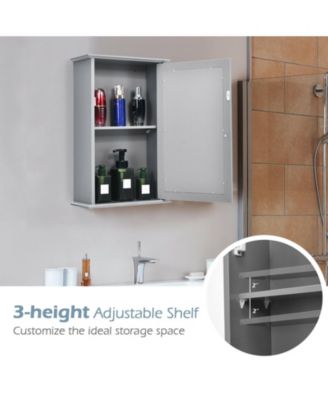 Bathroom Wall Cabinet with Single Mirror Door