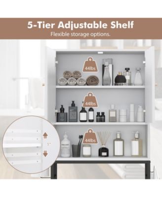 Over The Toilet Storage Cabinet with 2 Doors and Adjustable Shelf