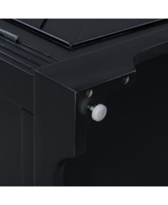 Wooden Sideboard with Pine Doors & Metal Handles