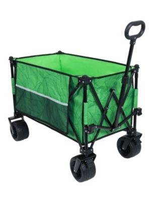Heavy-Duty Folding Wagon Cart - All-Terrain, Green