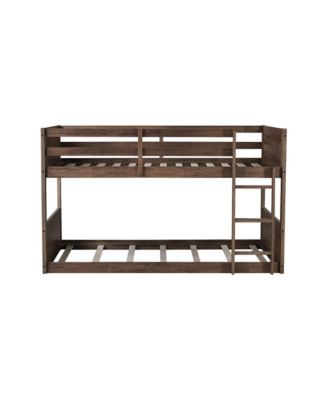Antique Oak Twin Floor Bunk Bed