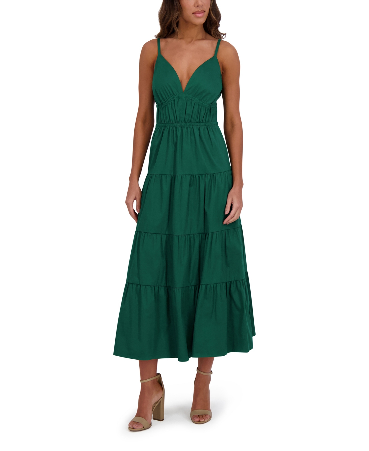 Women's Sleeveless V-Neck A-Line Dress - Green