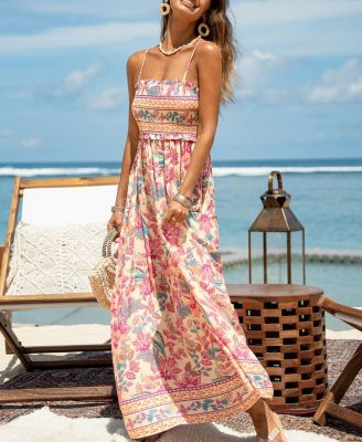 Women's Papaya Punch Floral Maxi Beach Dress